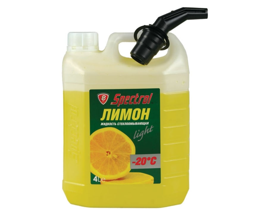 Стеклоомывающая жидкость -20°С Лимон Spectrol 9646 4 л, Жидкости для омывателя стекла